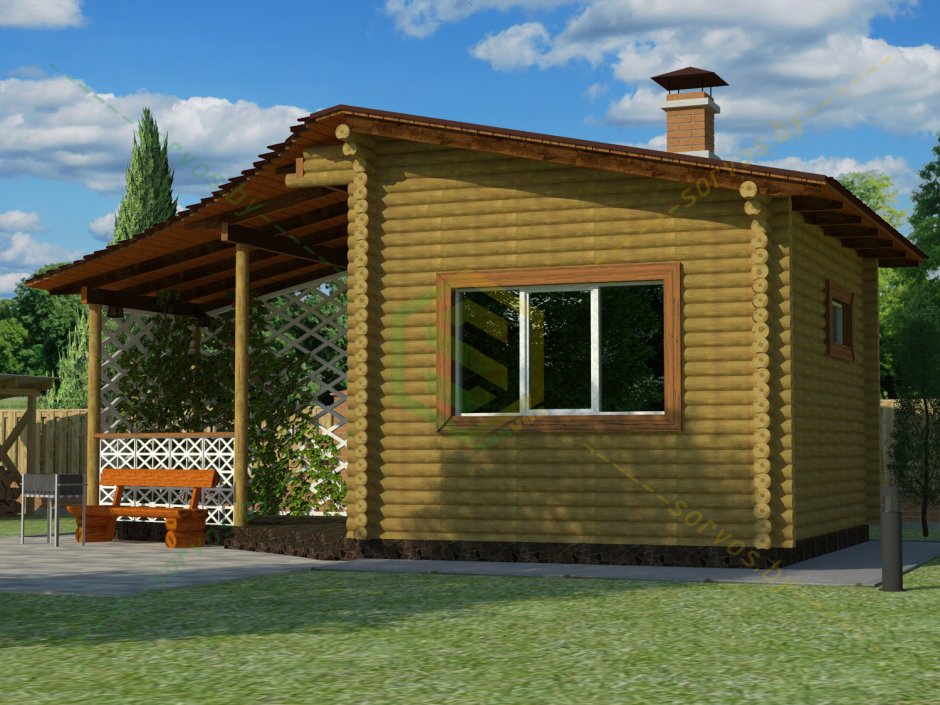 Дом баня навес