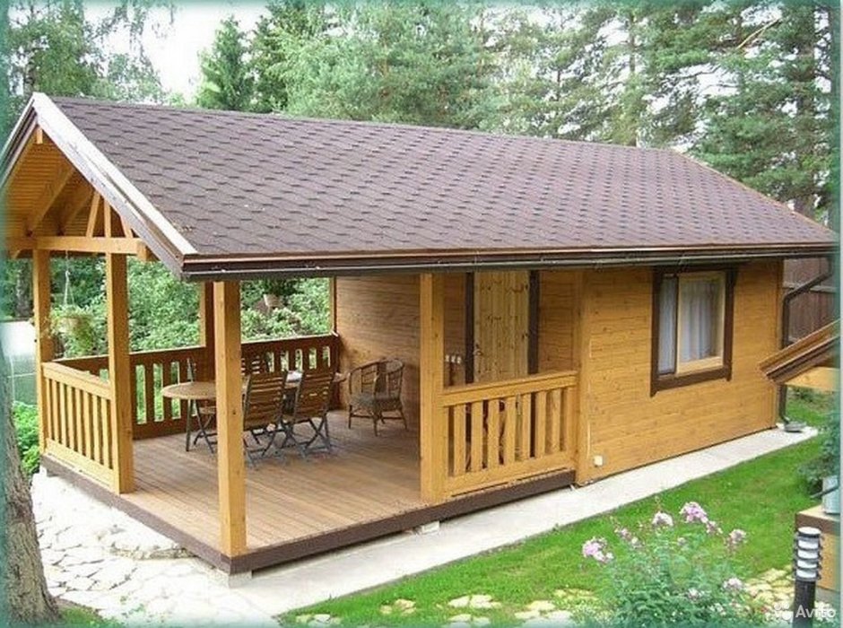 Баня 4х8 с беседкой