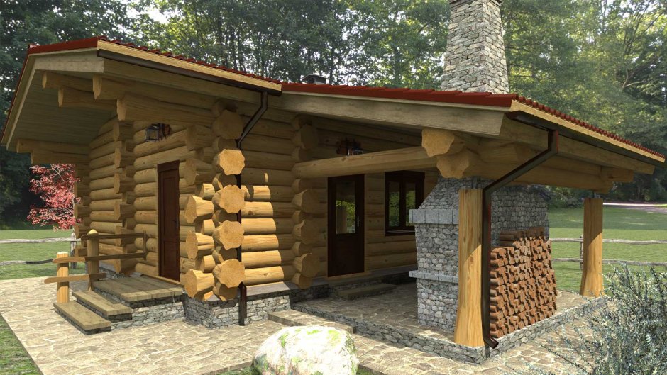 Баня с мангольнойзоной под одной крышей