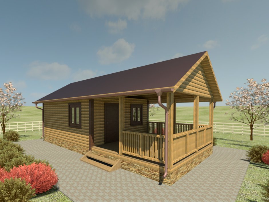 Баня 5 на 6 с террасой