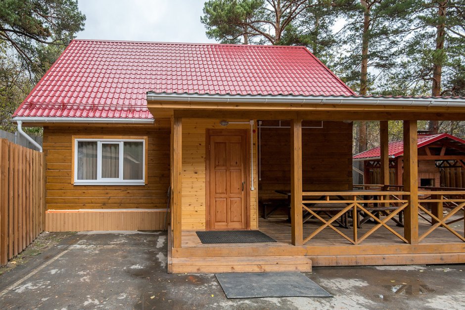 Баня с беседкой