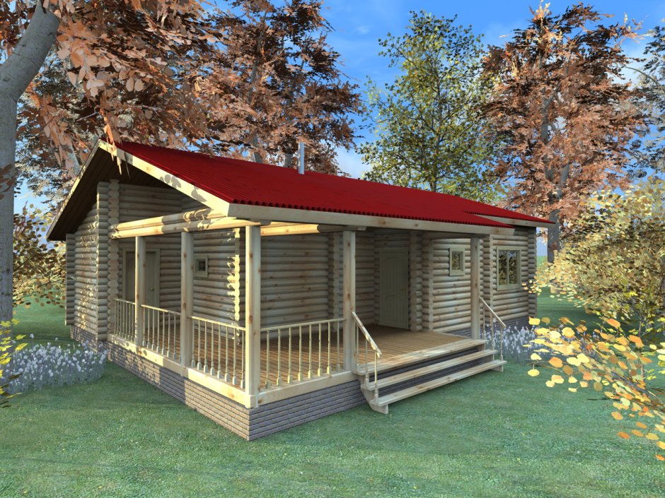 Баня с верандой под одной крышей проекты и летняя беседка