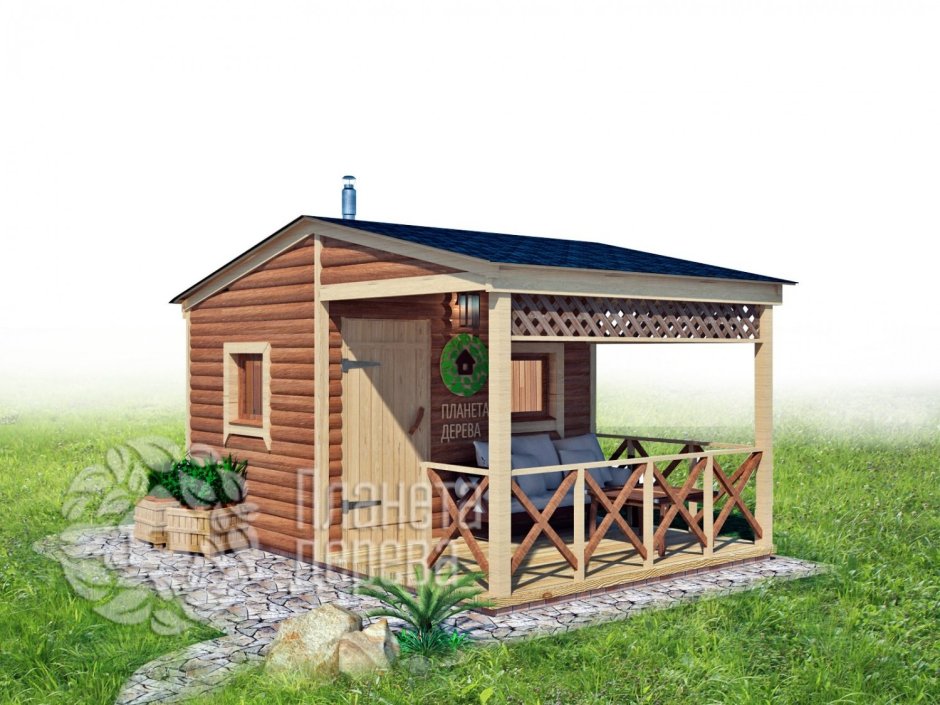 Баня 3*3 с беседкой