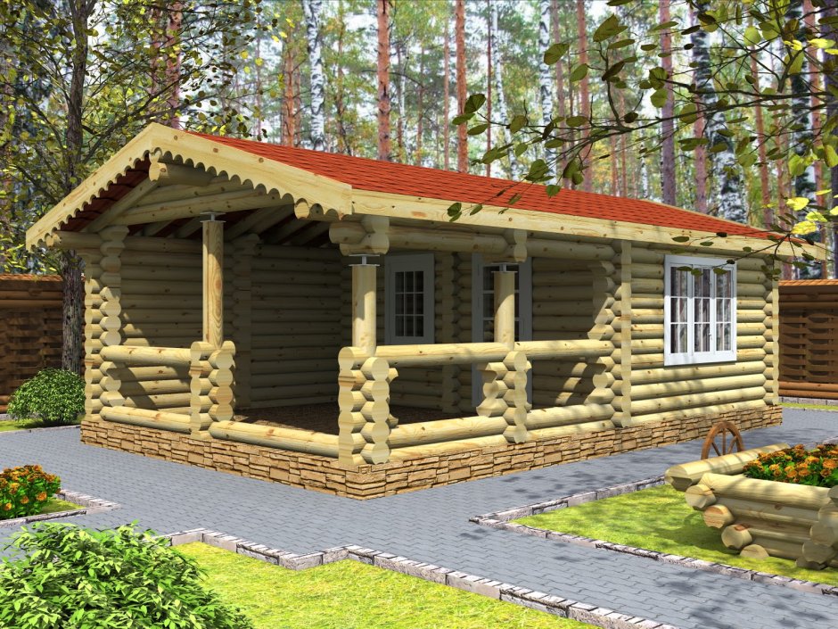 Баня беседка из оцилиндровки