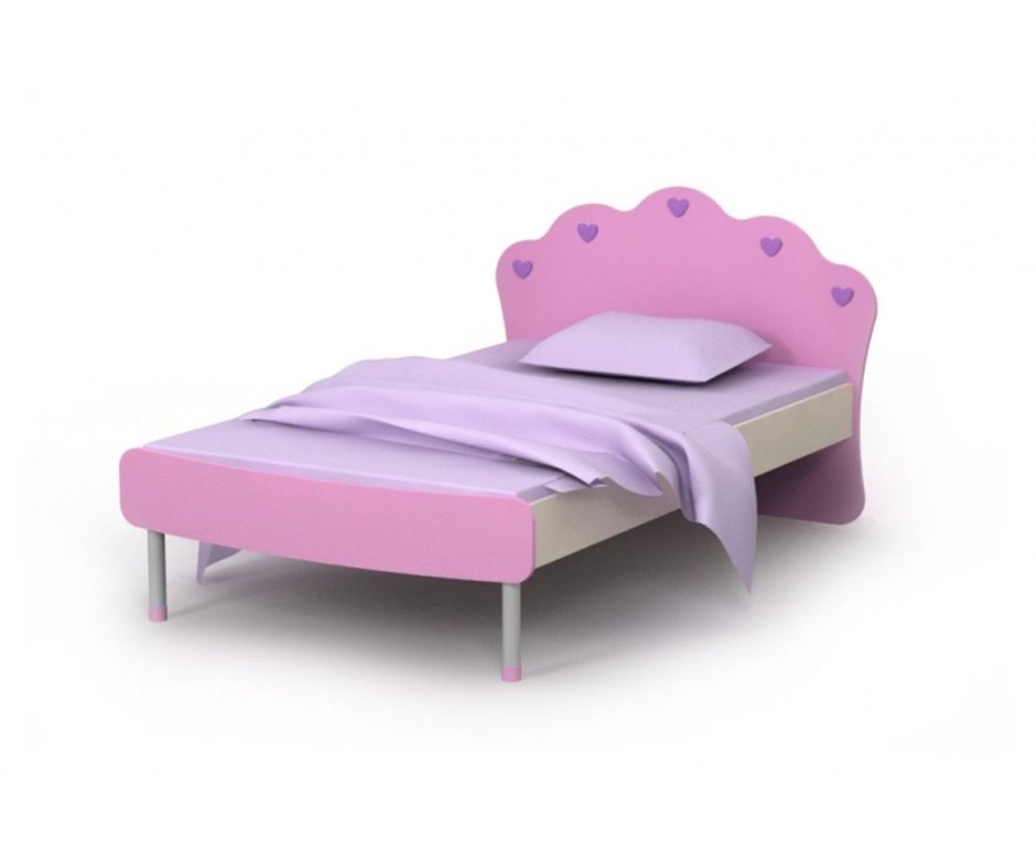 Розовые кровати для детей пополам