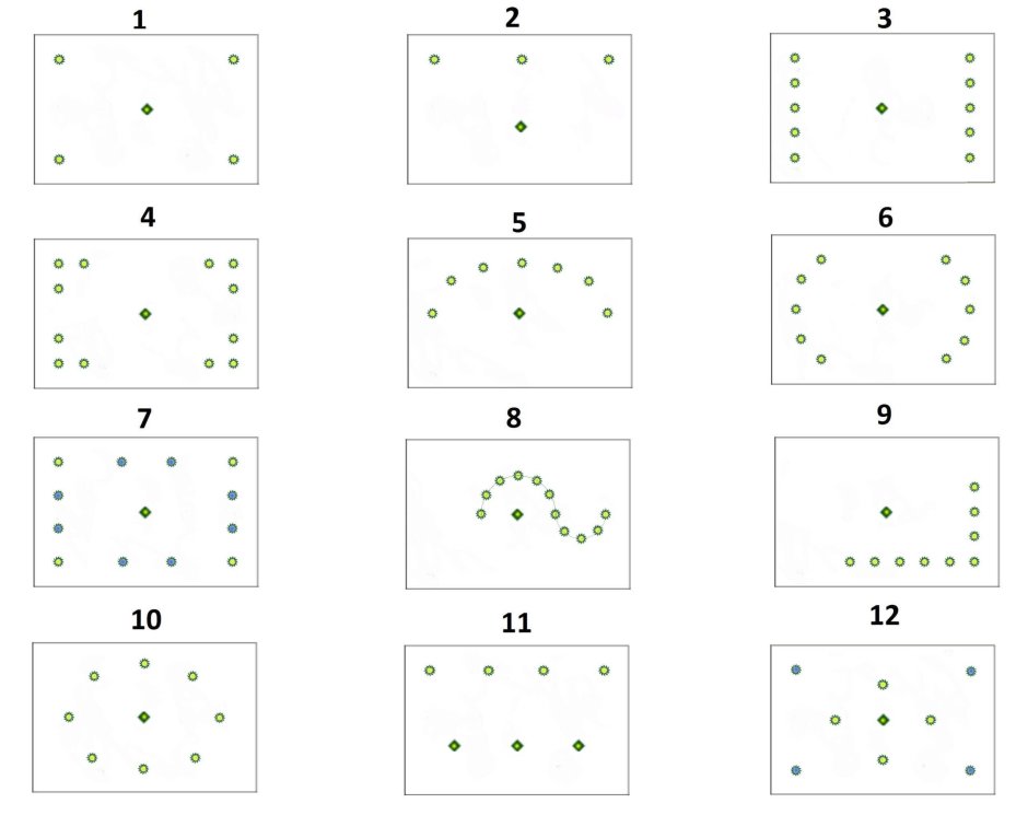 Схема расположения точечных светильников