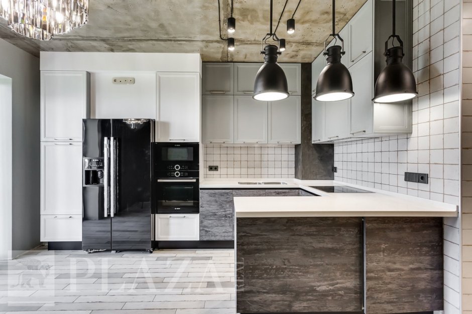 Кухня лофт грей