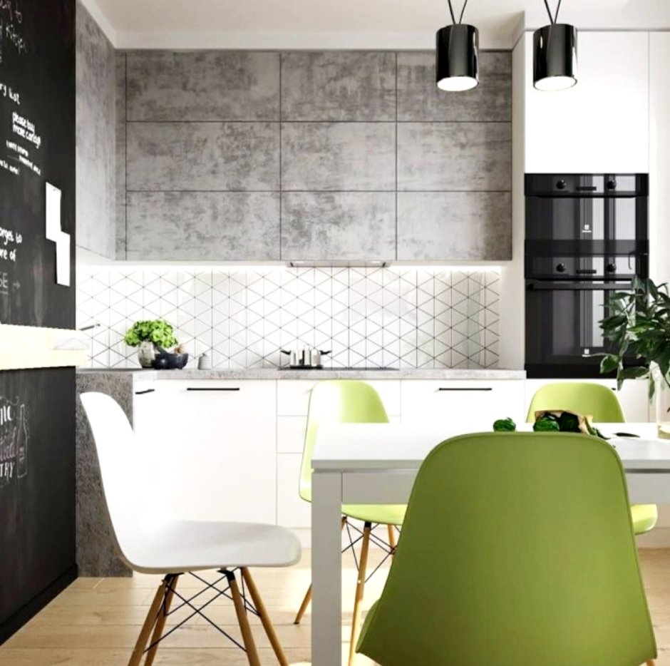 Серая кухня лофт