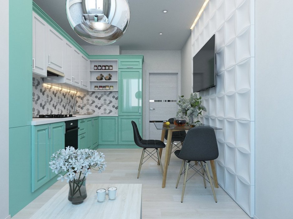 Кухня Тиффани мятная