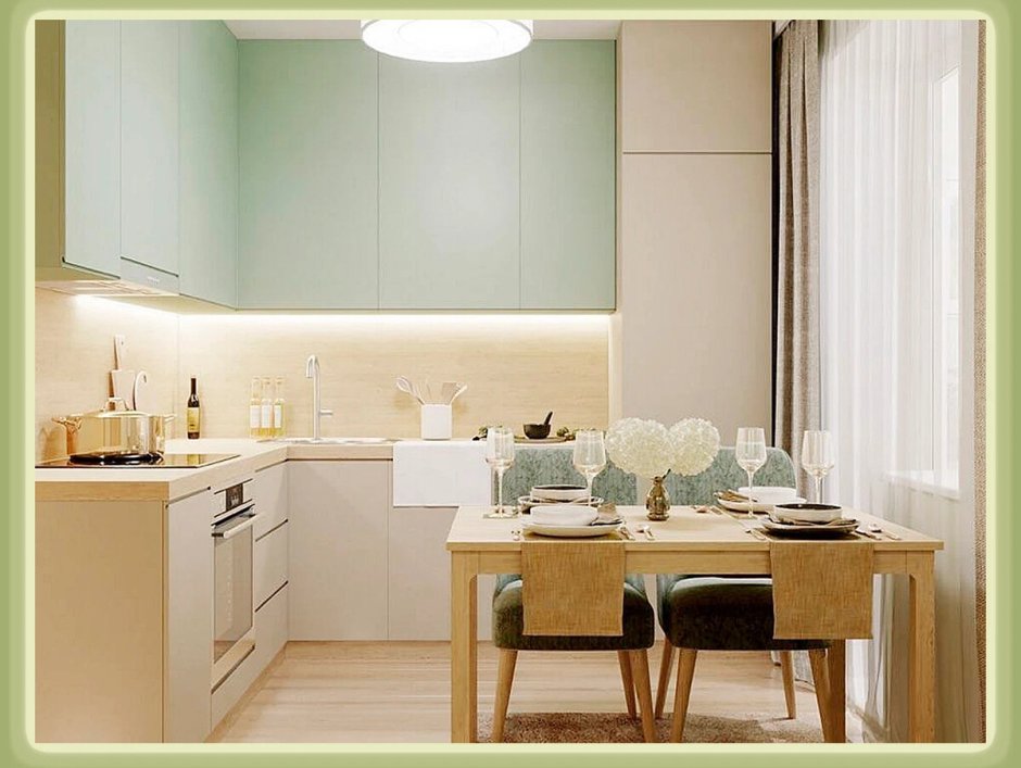 Кухня песочного цвета в интерьере