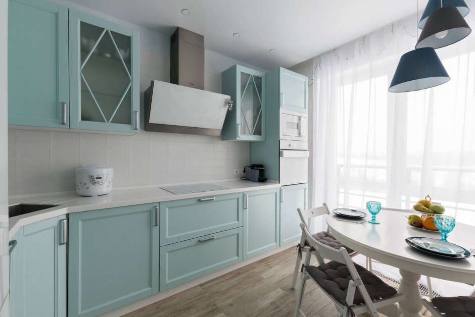 Современные кухни мятный цвет