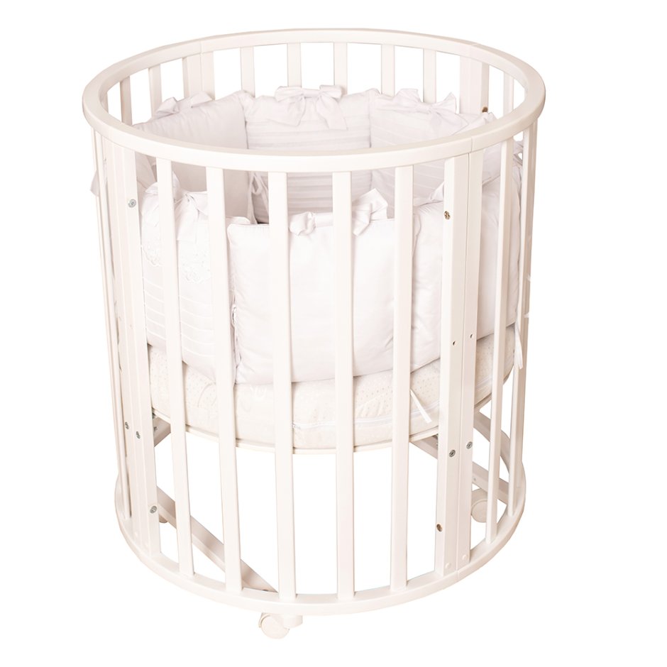 Кровать детская Северная звезда 9в1 круг-овал (белый) kr -0080