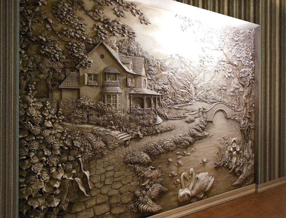 Панно из декоративной штукатурки на стену