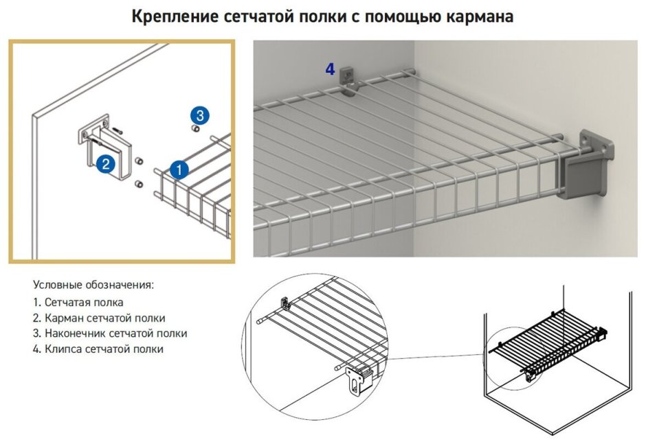 ЮММ полка сетчатая 400*3000 - серая