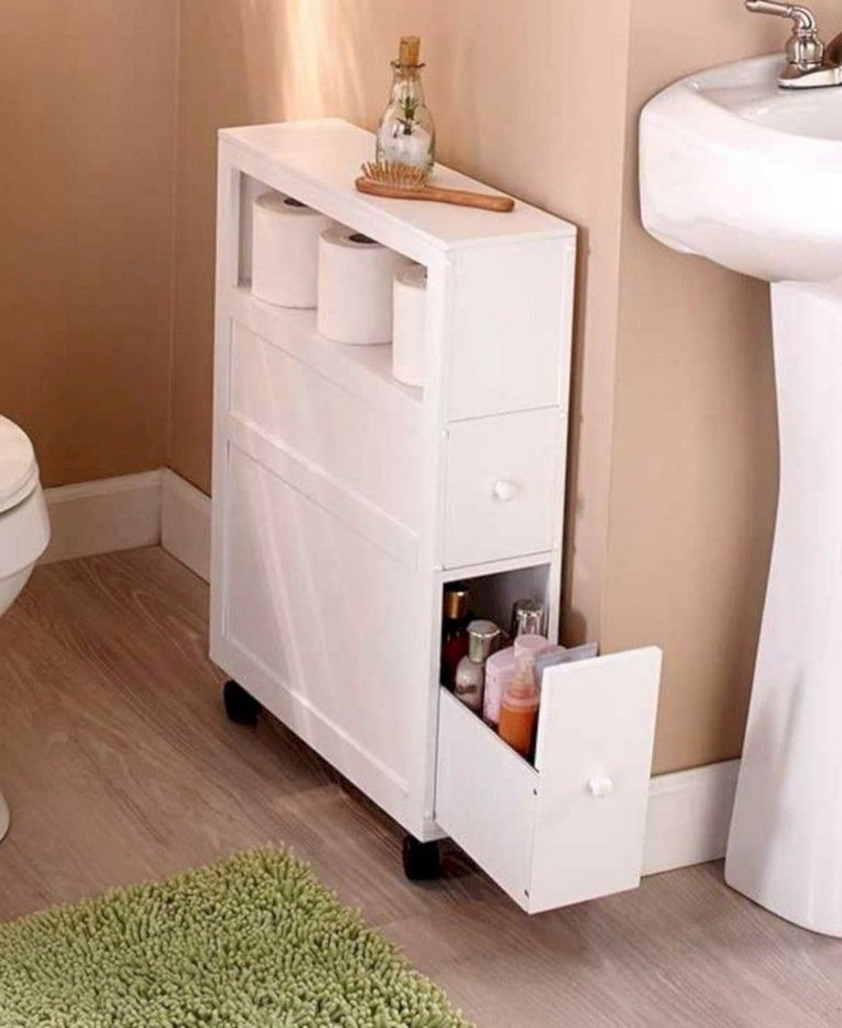 Узкая тумба для ванной