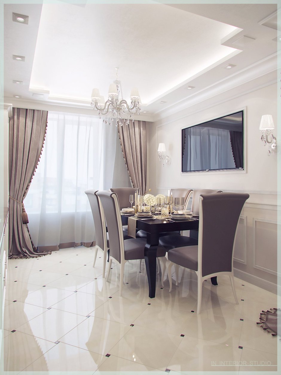 Кухня гостиная Неоклассика