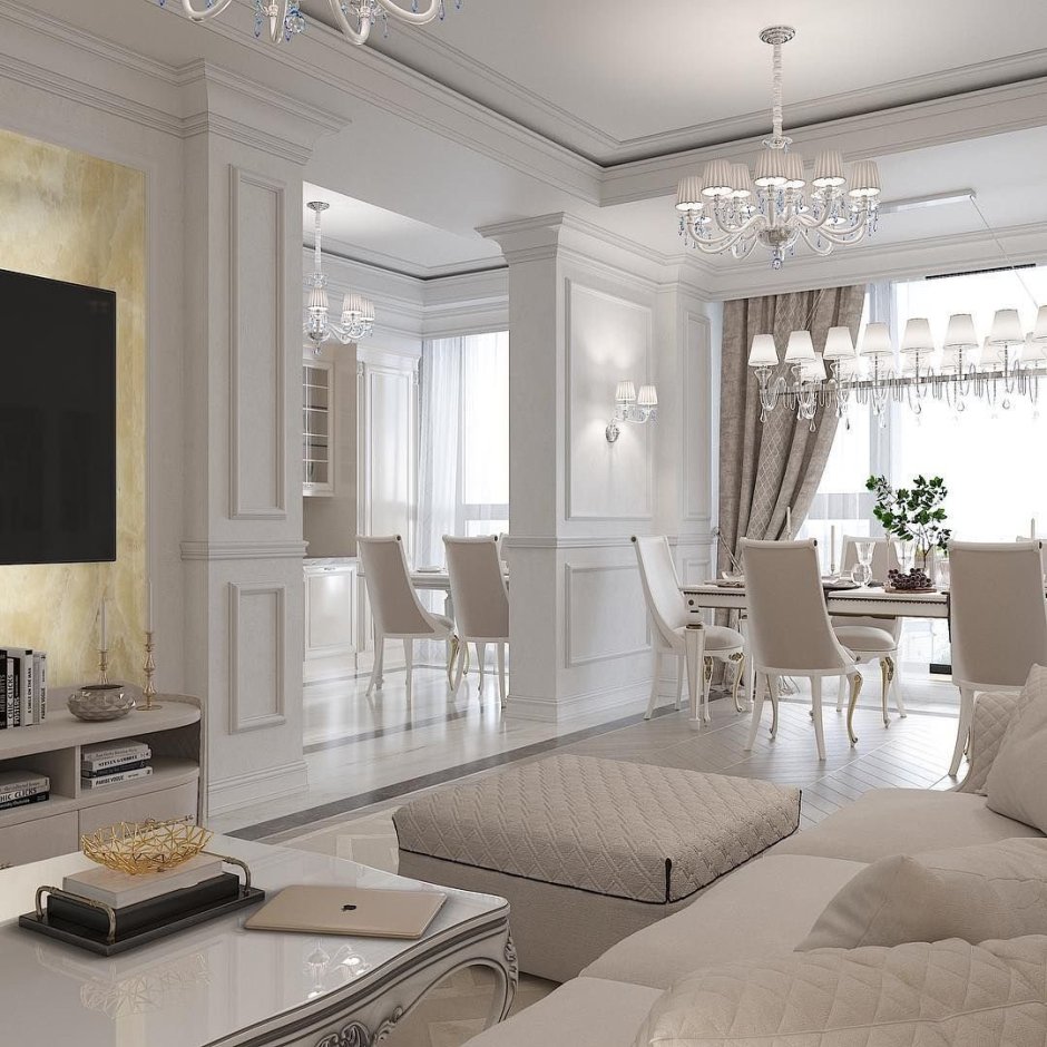 Гостиная Неоклассика слоновая кость