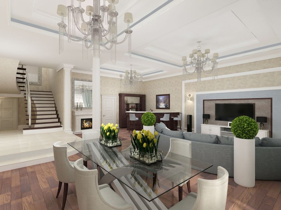 Интерьер коттеджа в современном стиле