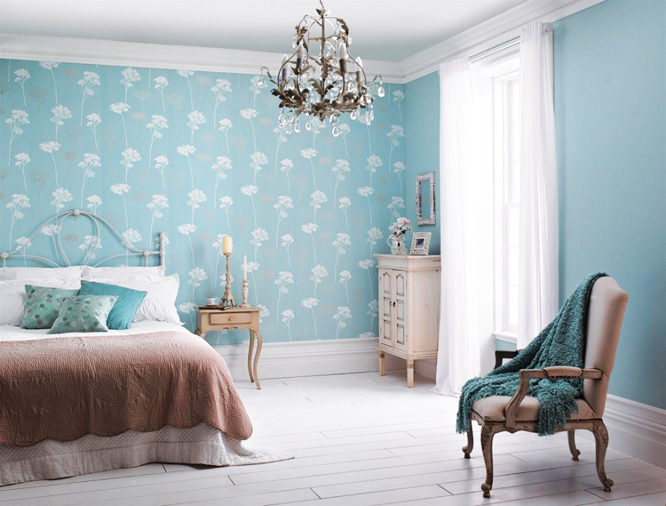 Стены цвета Тиффани в интерьере