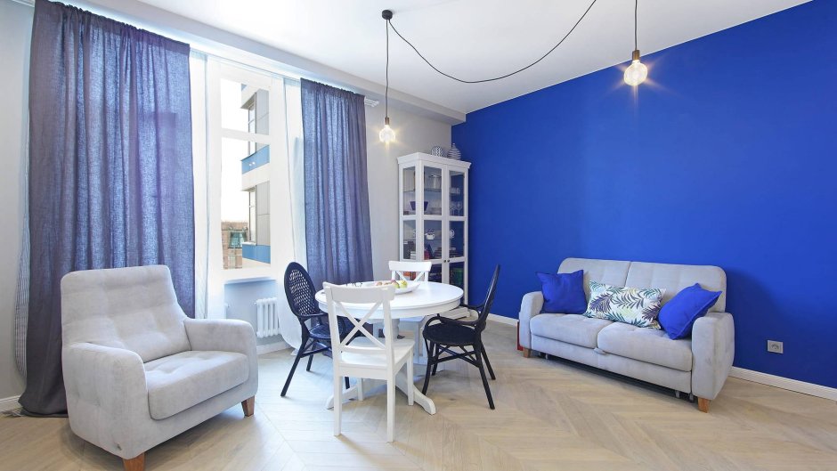 Синий цвет в интерьере квартиры