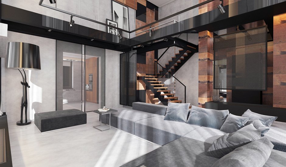 Нео брутализм интерьер