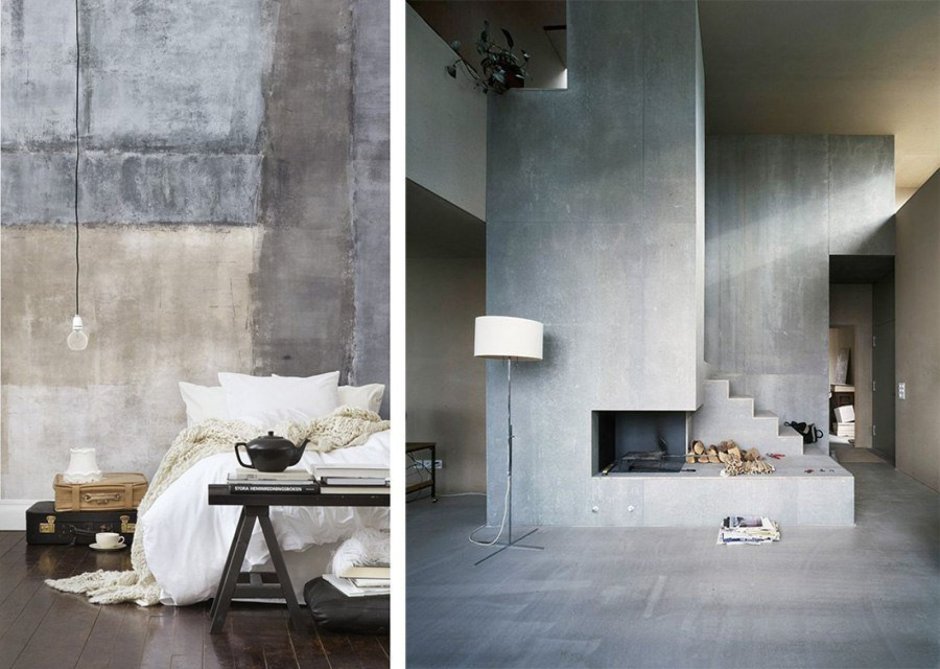 Бетон Грейс j410 Royce в интерьере