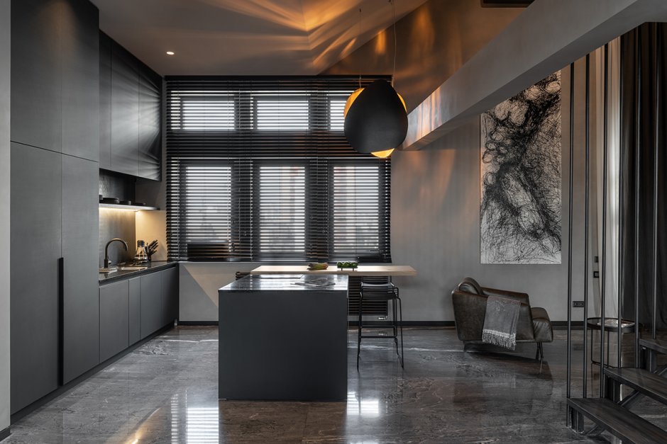 Пентхаус в стиле брутализм