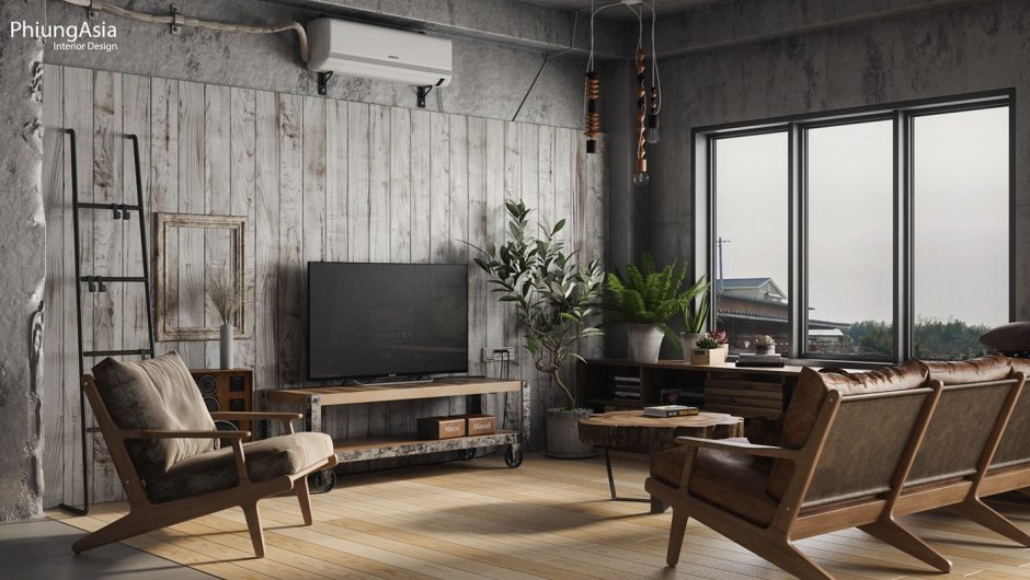 Брутализм гостиная