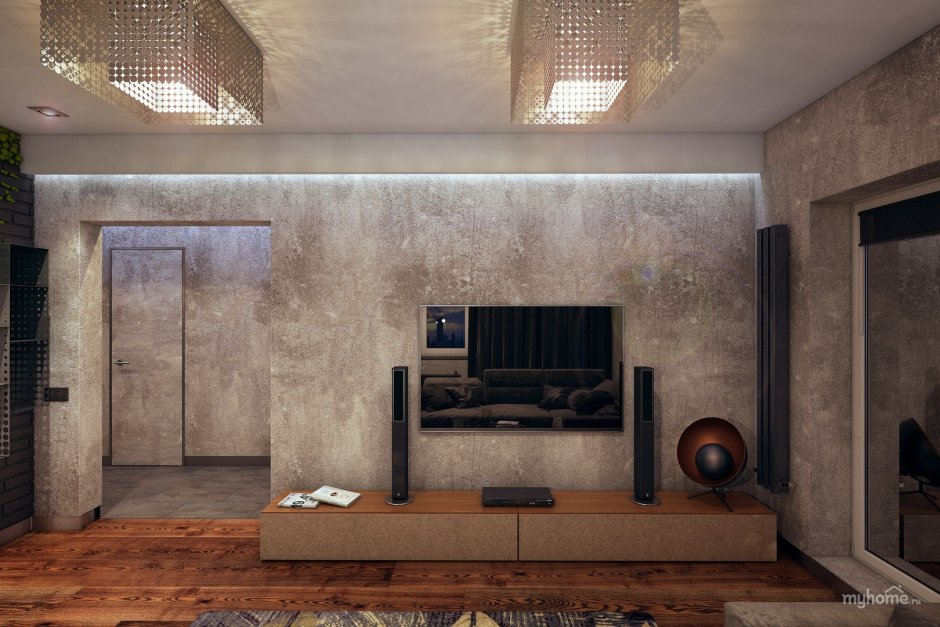 Брутализм гостиная
