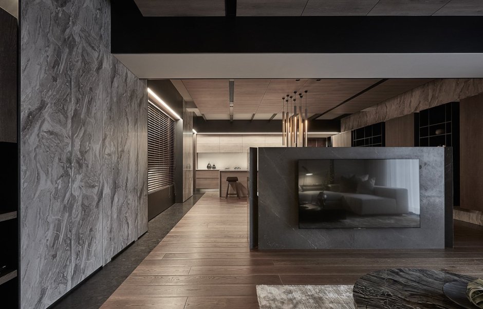 Брутализм в интерьере гостиной