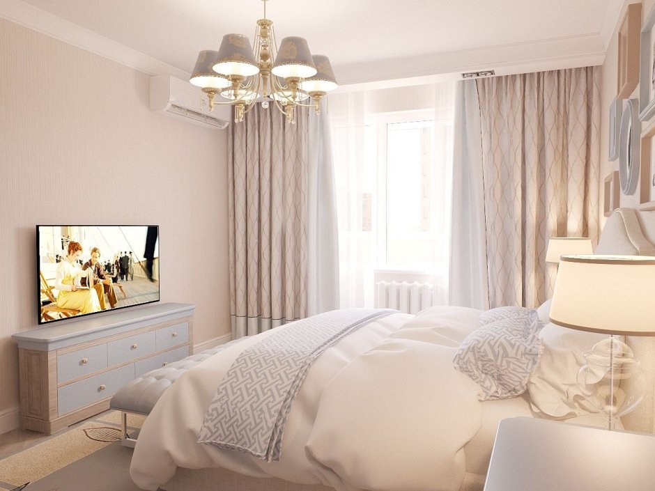 Спальня в стальных тонах