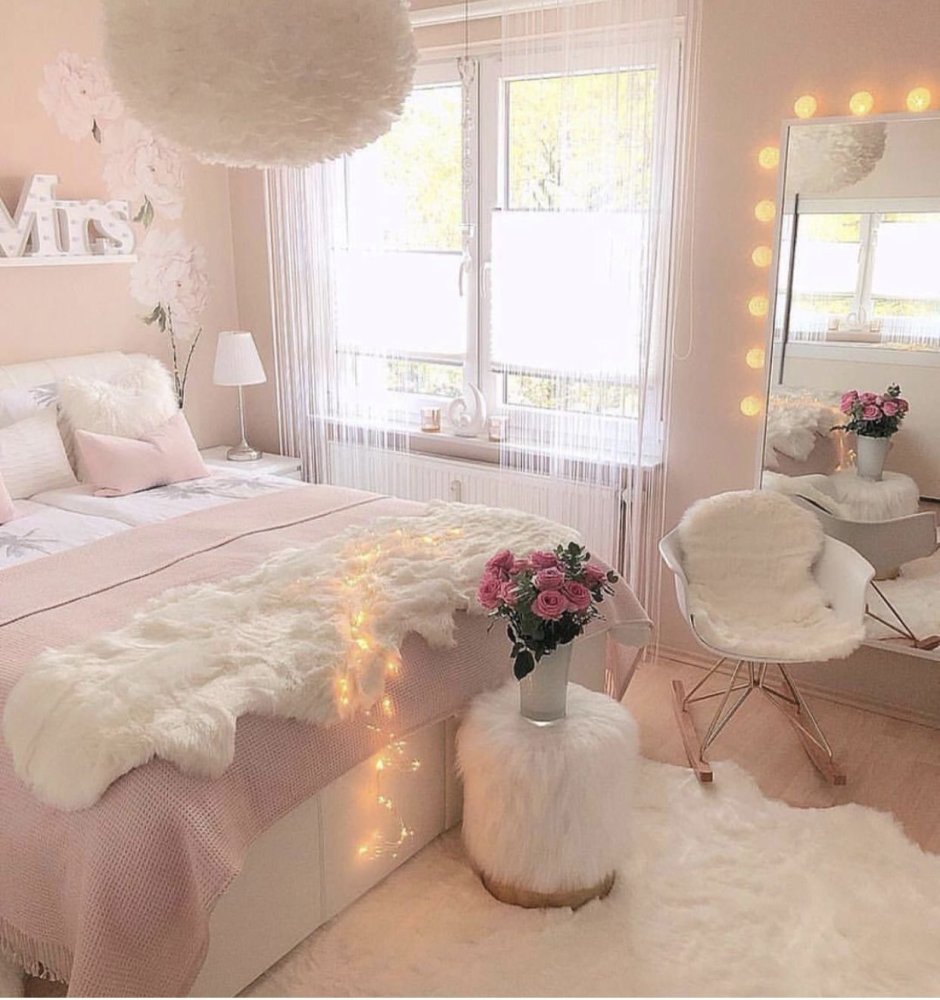 Спальня в розовых тонах