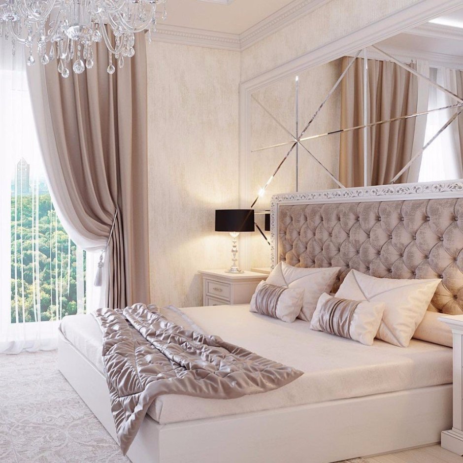 Спальня в светлых тонах