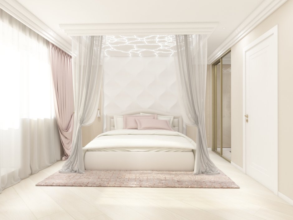 Нежная спальня в светлых тонах