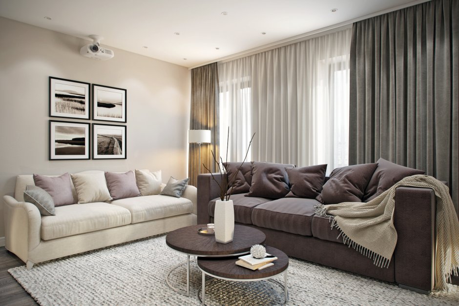 Серо-коричневый диван