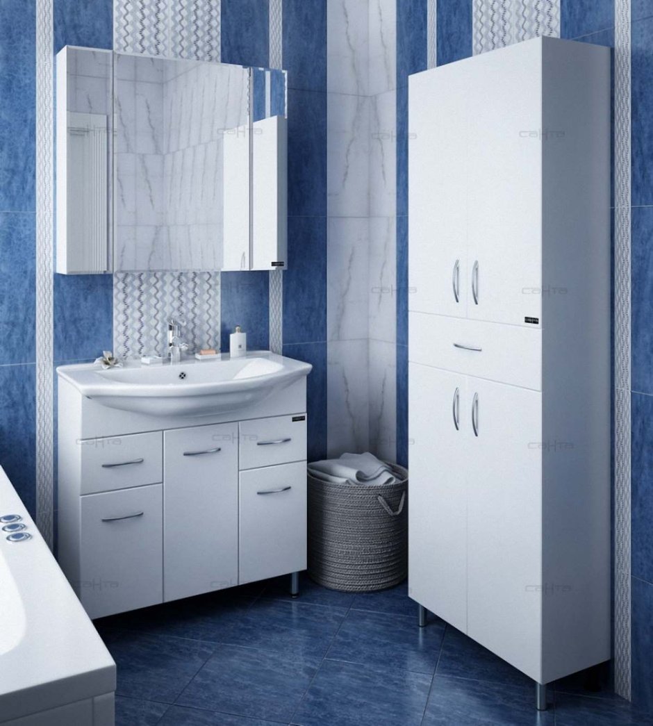 Зеркало-шкаф Санта стандарт 80 фацет