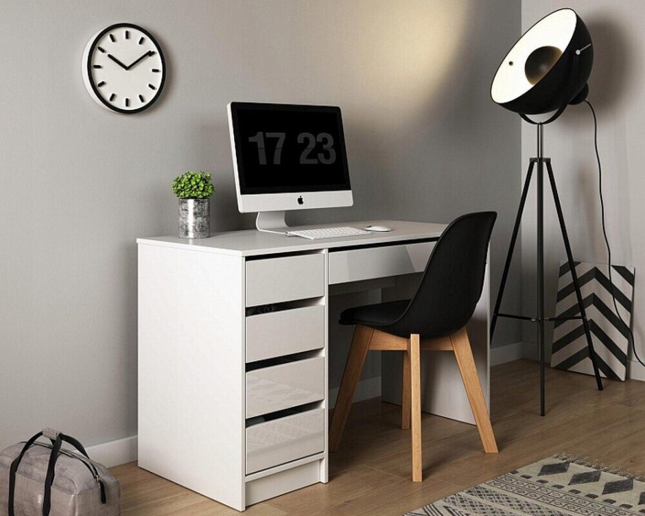 Икеа стол письменный для школьника белый с ящиками