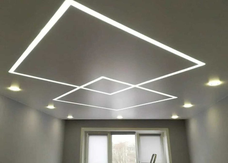 Световые линии на натяжном потолке