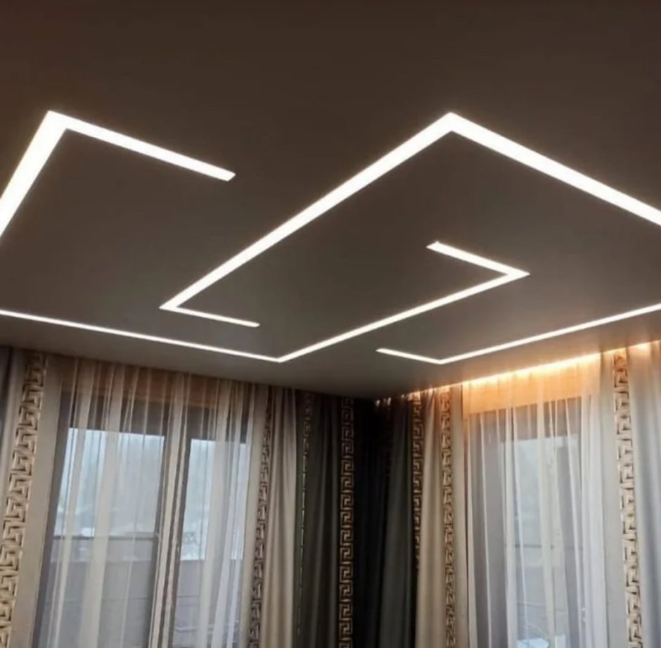 Световые линии на потолке