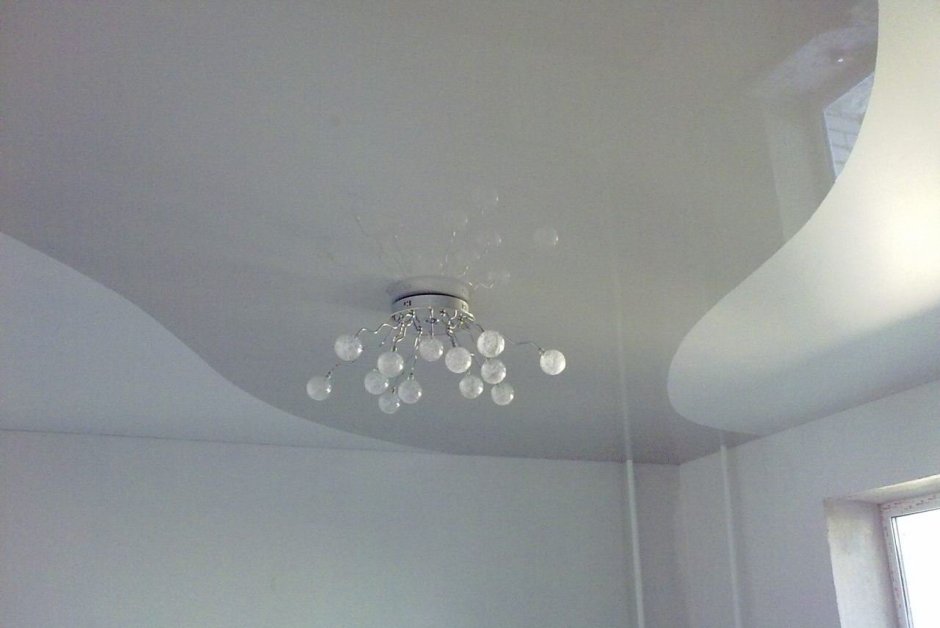 Натяжной потолок белый глянец и матовый