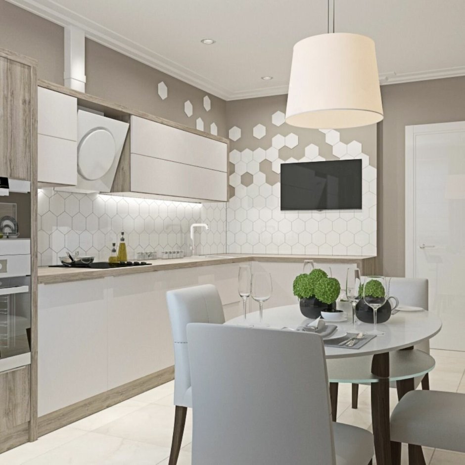 Современная кухня в светлых тонах