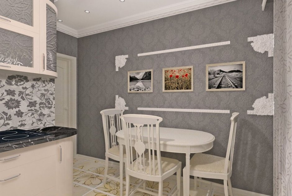 Комбинированные обои для кухни