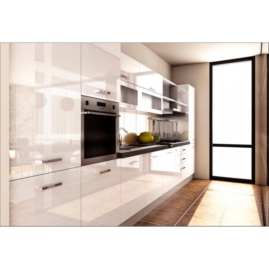 Кухня белый глянец фасады АГТ