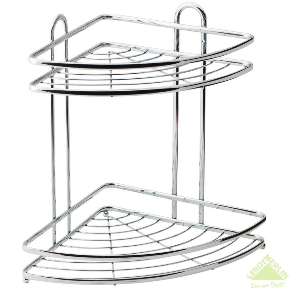 Полка 2-ярусная угловая 21х21х27 см хромированная besser