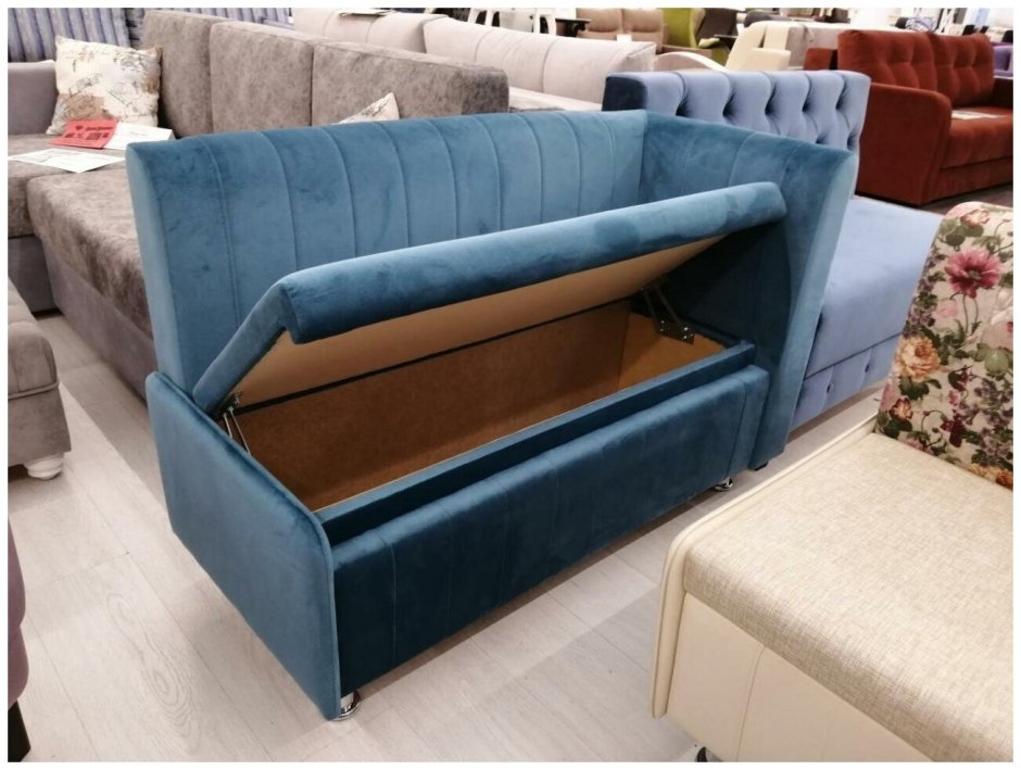 Кухонный диван с ящиком прямой к020