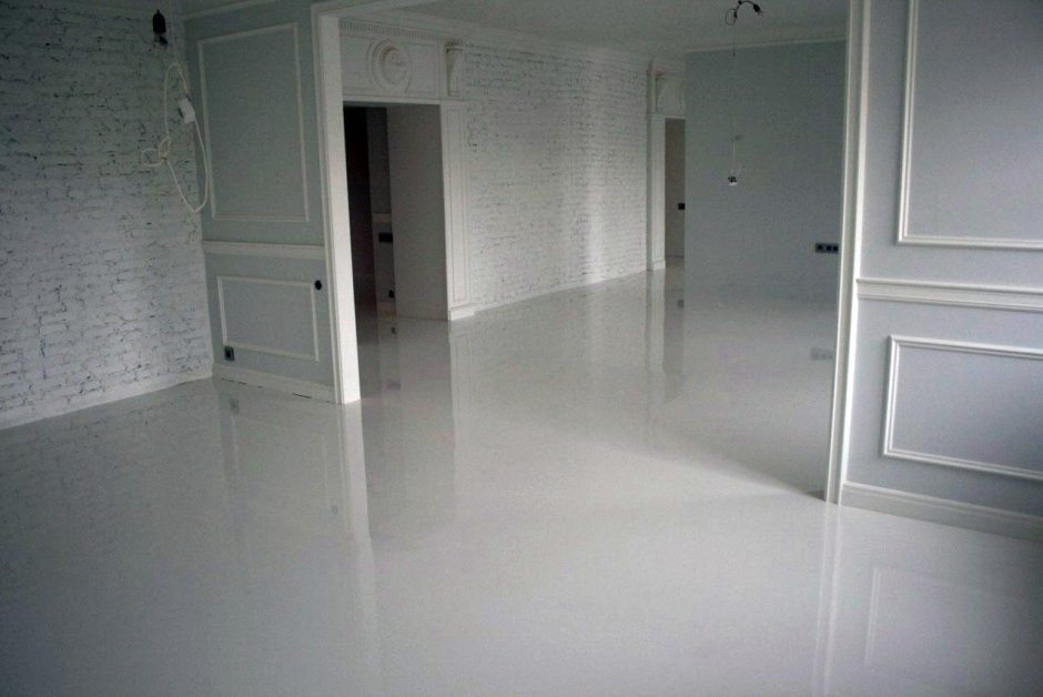 Наливной пол белый матовый