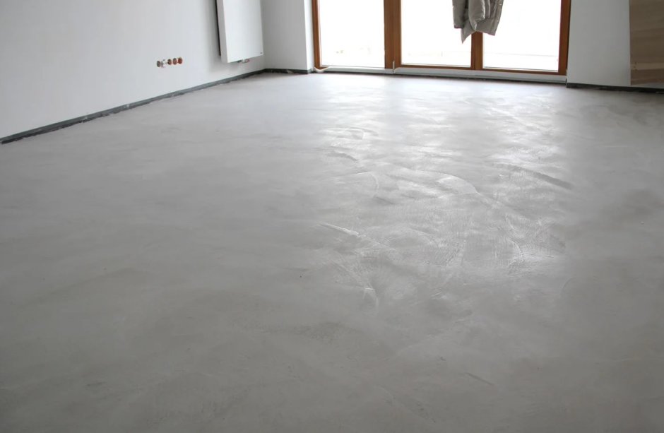 Наливной пол серый матовый