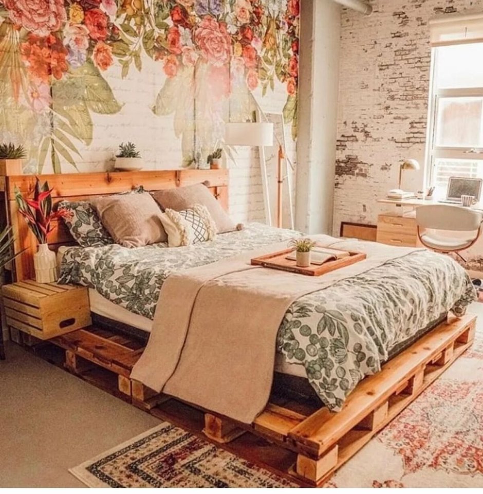 Декор спальни в деревенском стиле