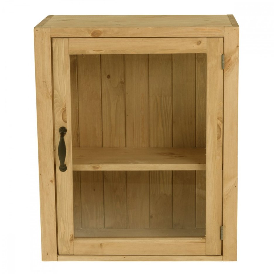 Шкаф настенный "Гретта" со стеклом 80х30х72 см дом мебели из сосны 3.11.04