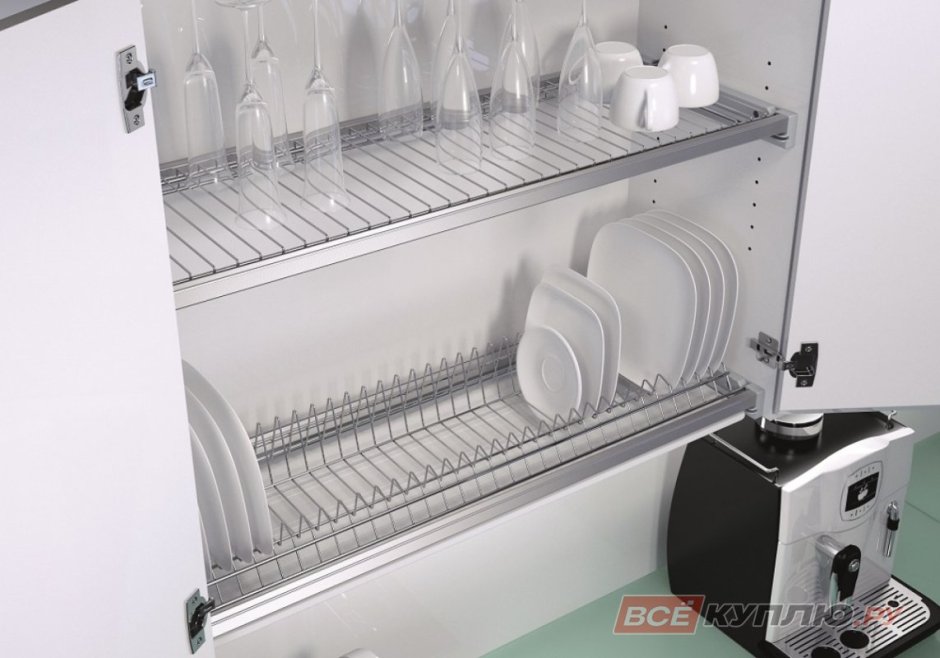 Двухуровневая сушка для посуды vs Top dish в шкаф 600 мм